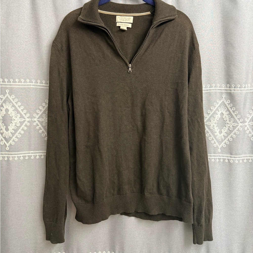 Men's Brown Half-Zip Sweater